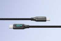 X-LEVEL XCC8406 100W 5A Destekli USB-C / TYPE-C to USB-C / TYPE-C Akım Gösterge Led Ekranlı Hasır Şarj